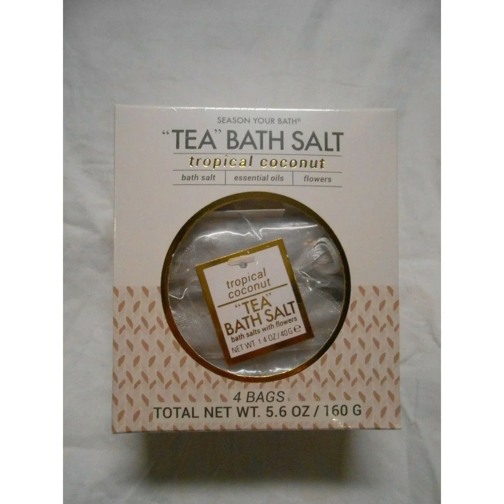 NEW Season Your Bath TEA BATH SALT in Tropical Coconut Essential Oils‎ & Flowers